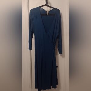 Banana Republic Teal Wrap Dress ptp 22"